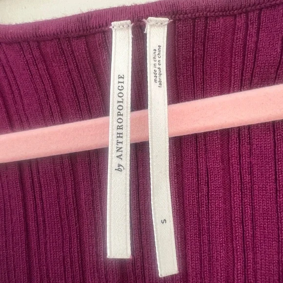 Anthropologie Purple Puff-Sleeve Shimmer Sweater Small - Picture 5 of 8